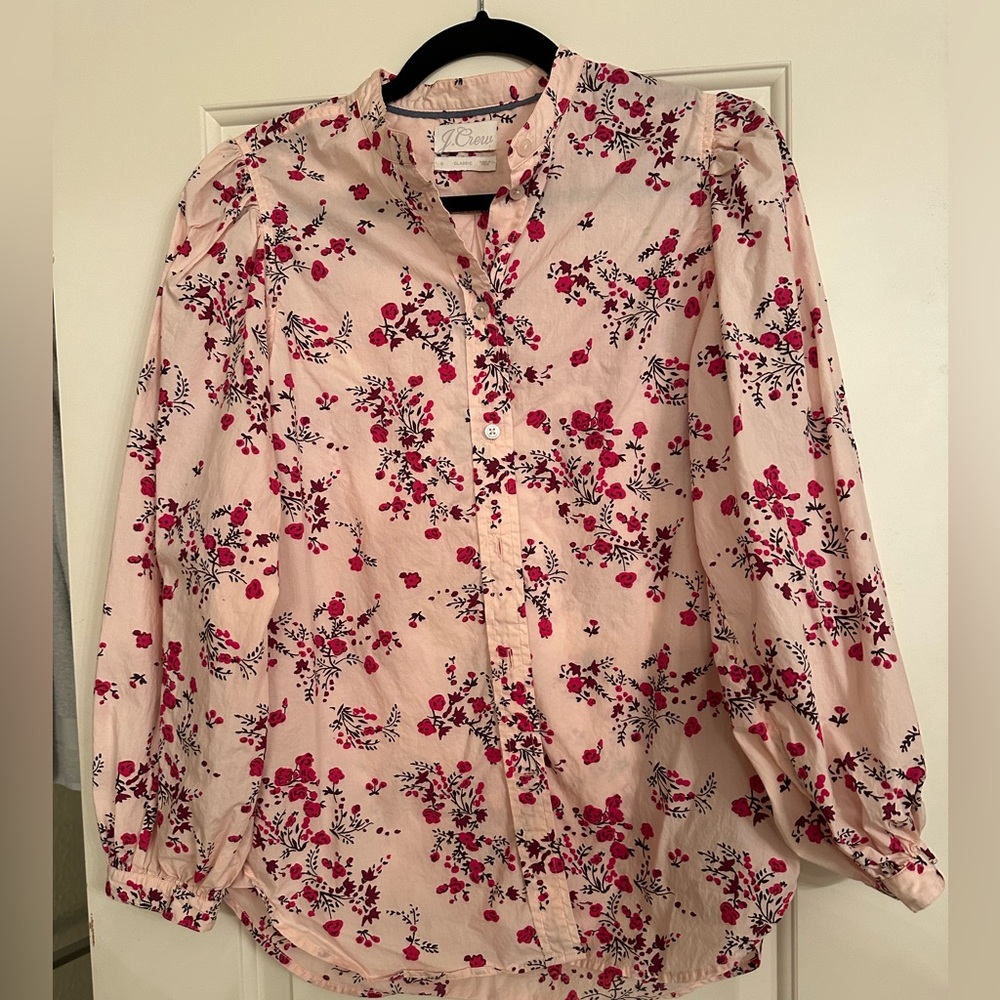 J. Crew Classic Women’s Pink Floral Top -Sz Small